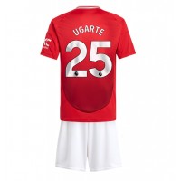 Manchester United Manuel Ugarte #25 Heimtrikotsatz Kinder 2024-25 Kurzarm (+ Kurze Hosen)